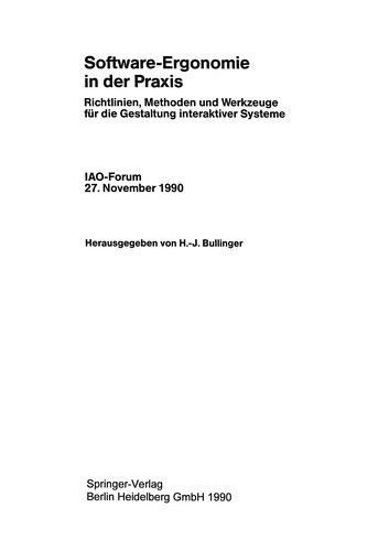 Software-Ergonomie in der Praxis