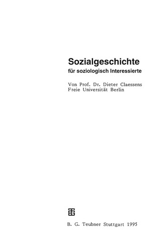Sozialgeschichte für soziologisch Interessierte