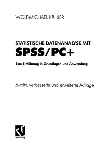 Statistische Datenanalyse mit SPSS/PC+