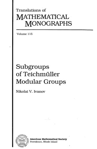 Subgroups of teichmuller modular groups