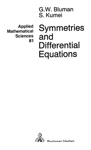 Symmetries and differential equations