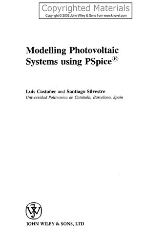 Modelling photovoltaic systems using PSpice