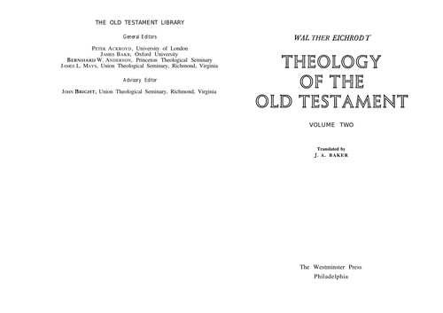 Theology of the Old Testament vol 2.
