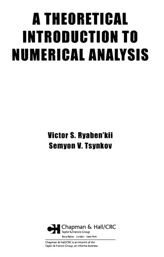 A theoretical introduction to numerical analysis