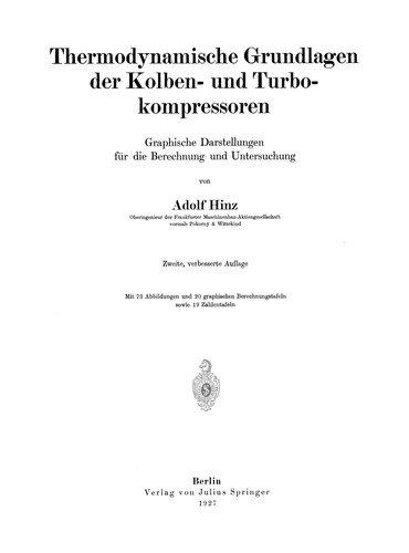 Thermodynamische Grundlagen der Kolben- und Turbokompressoren