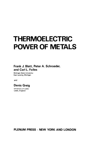 Thermoelectric Power of Metals