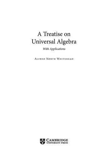 A Treatise on Universal Algebra