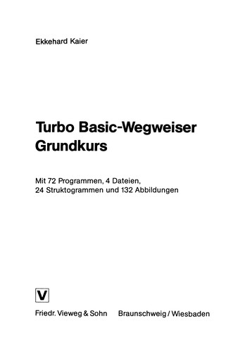 Turbo Basic-Wegweiser Grundkurs