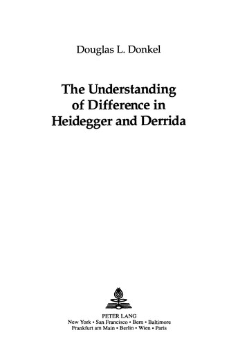 The understanding of difference in Heidegger and Derrida