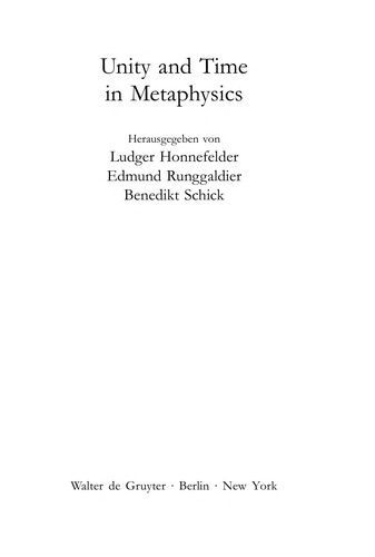 Unity and time in metaphysics