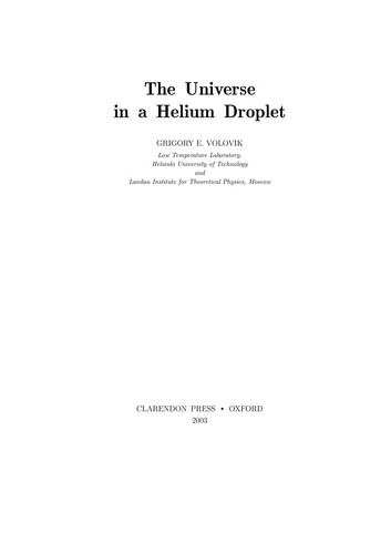 The universe in a helium droplet