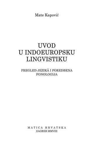 Uvod u indoeuropsku lingvistiku