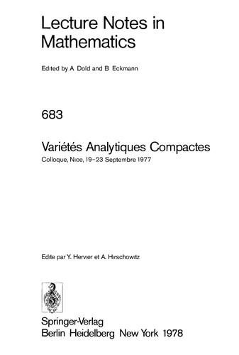 Variétés analytiques compactes