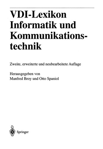 VDI-Lexikon Informatik und Kommunikationstechnik