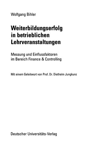 Weiterbildungserfolg in betrieblichen Lehrveranstaltungen