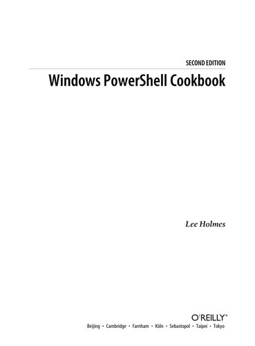 Windows PowerShell cookbook
