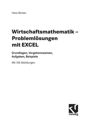 Wirtschaftsmathematik - Problemlo sungen mit EXCEL
