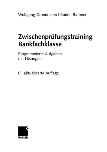 Zwischenprüfungstraining Bankfachklasse