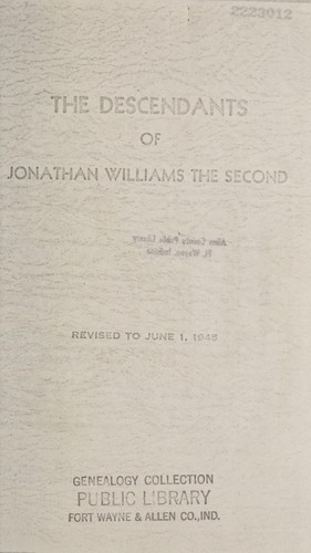 The descendants of Jonathan Williams the second