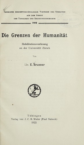 Die Grenzen der Humanität
