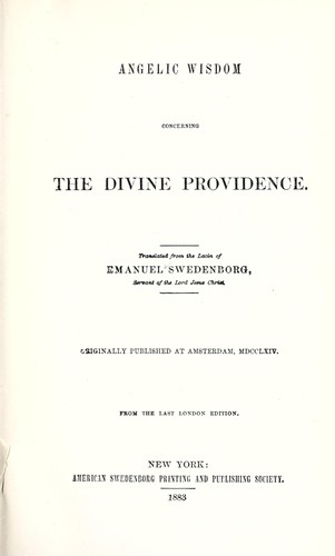Angelic wisdom concerning the divine providence