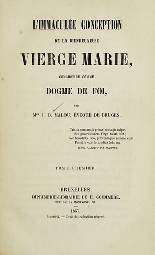 L'Immaculee Conception de la Bienheureuse Vierge Marie
