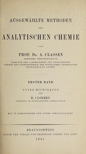 Ausgewählte Methoden der analytischen Chemie