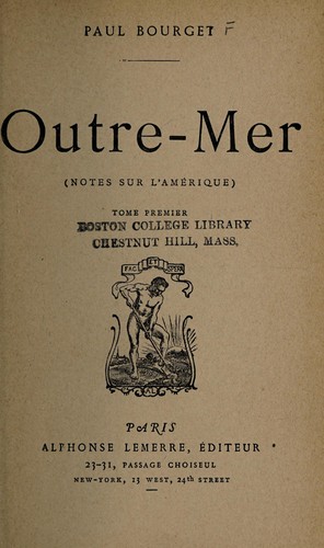 Outre-mer (notes sur l'Amerique)