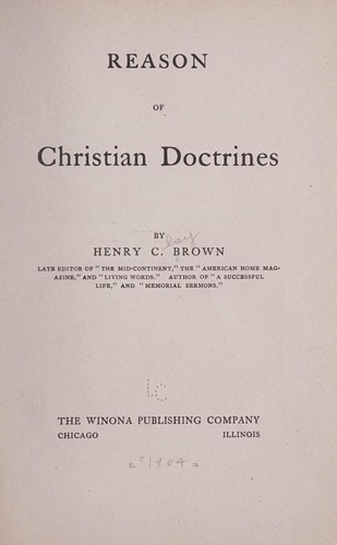 Reason of Christian doctrines