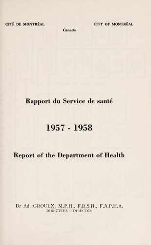 Report of the Department of Health