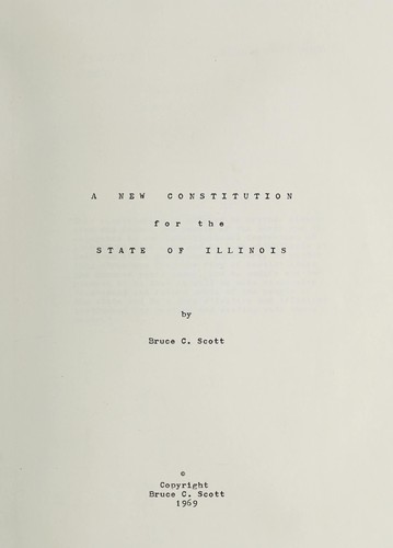 A new constitution for the state of Illinois