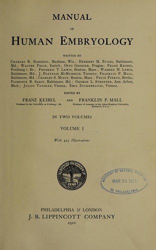 Manual of human embryology