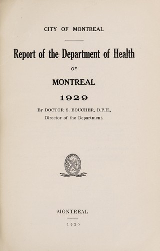 Report of the Department of Health