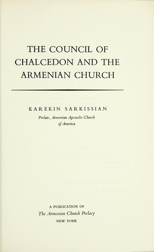 The Council of Chalcedon and the Armenian Church