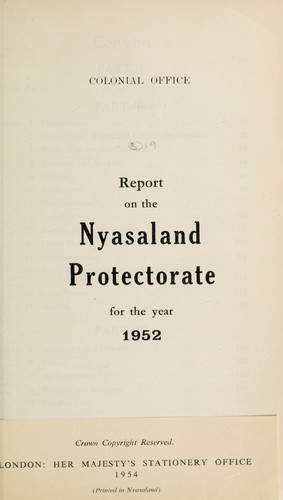 Annual report on Nyasaland