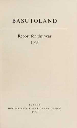 Annual report on Basutoland