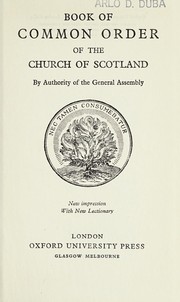 Book of Common Order of the Church of Scotland