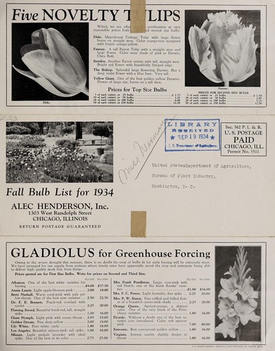 Florist list, forcing bulbs for 1934