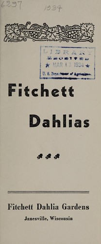Fitchett dahlias, 1934