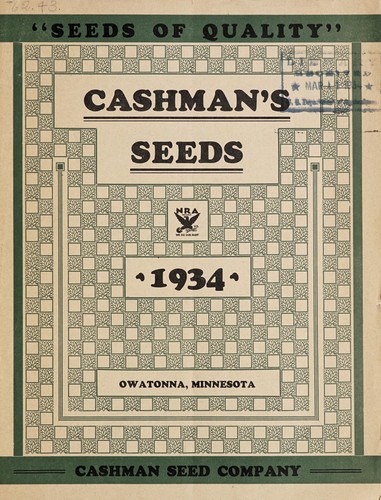 Cashman's seeds, 1934