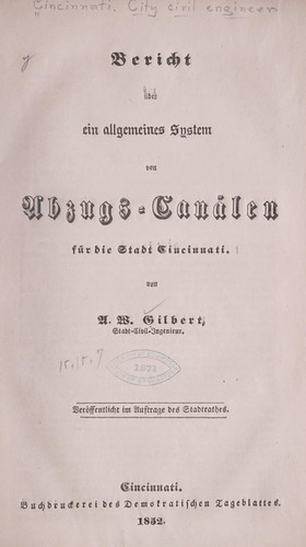 Bericht uber ein allgemeines system von abzugs-canalen fur die stadt Cincinnati