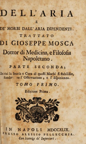 Dell'aria e de' morbi dall'aria dipendenti