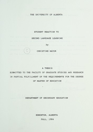Student reaction to second language learning