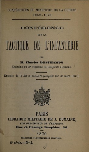 Conference sur la tactique de l'infanterie
