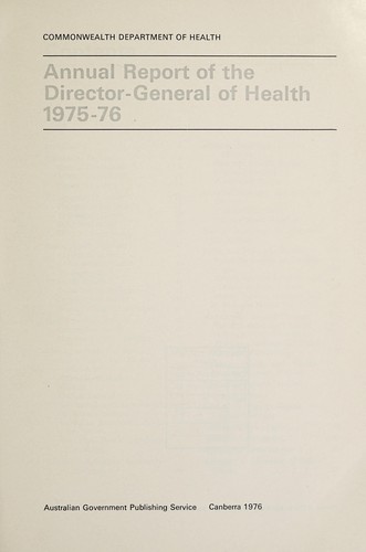 Report of the Director-General of Health
