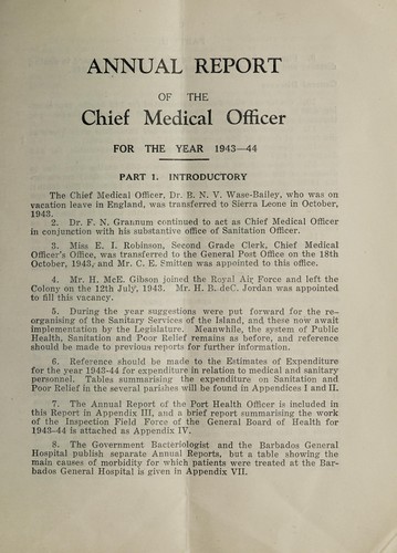 Report of the Chief Medical Officer