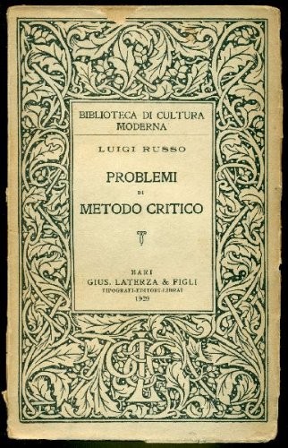 Problemi di metodo critico