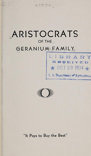 Aristocrats of the geranium family