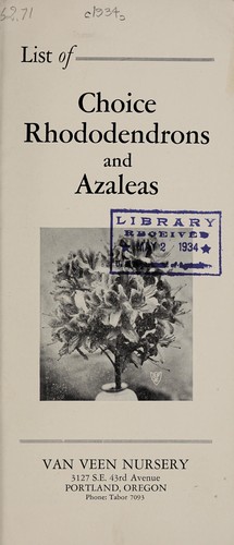 List of choice rhododendrons and azaleas