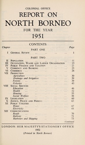 Annual report on North Borneo